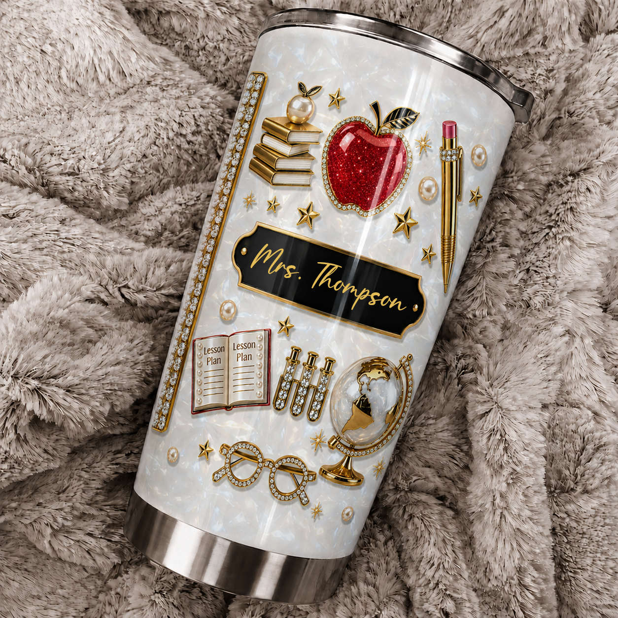 Personalized Teacher Tumbler, Custom Name 20 oz Back to School Gift