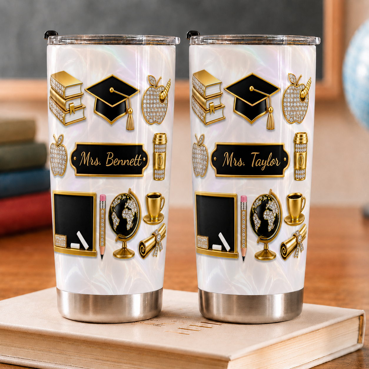 Personalized Teacher Tumbler, Custom Teacher Name 20 oz Tumbler, Back to School Gift
