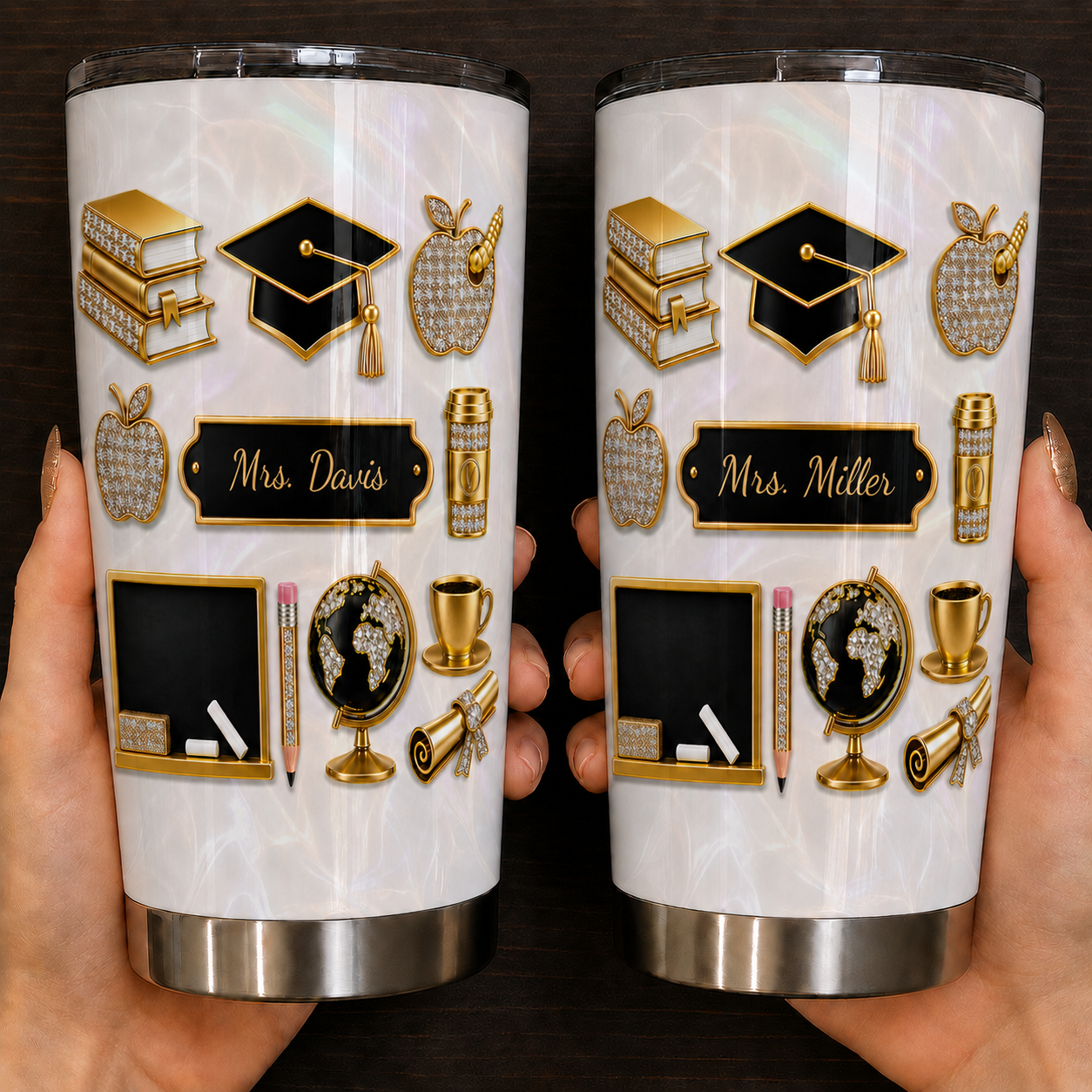 Personalized Teacher Tumbler, Custom Teacher Name 20 oz Tumbler, Back to School Gift