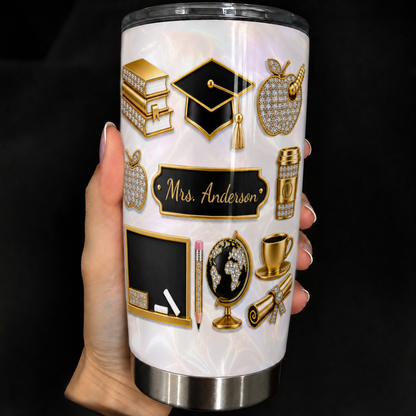 Personalized Teacher Tumbler, Custom Teacher Name 20 oz Tumbler, Back to School Gift