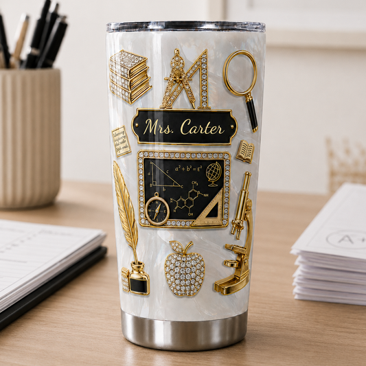 Personalized Teacher Tumbler 20oz, Custom Teacher Name Back to School Gift