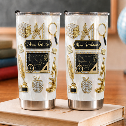 Personalized Teacher Tumbler 20oz, Custom Teacher Name Back to School Gift