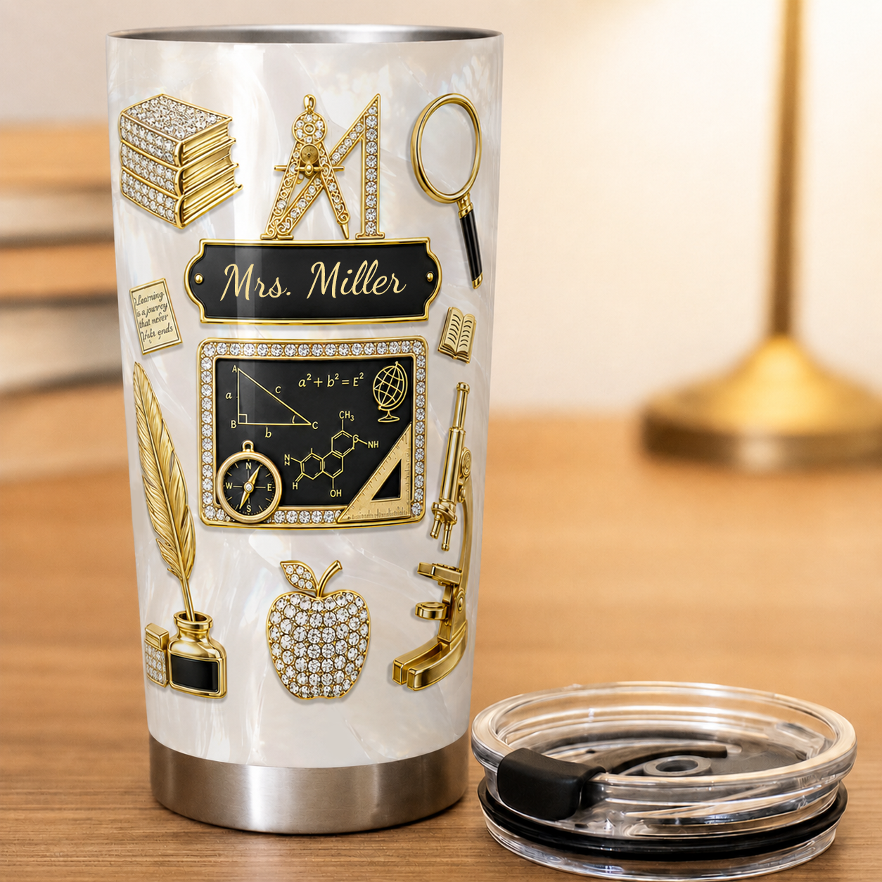 Personalized Teacher Tumbler 20oz, Custom Teacher Name Back to School Gift