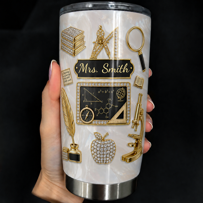 Personalized Teacher Tumbler 20oz, Custom Teacher Name Back to School Gift