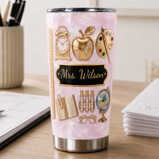 Personalized Teacher Tumbler, Custom Teacher Name Gift, Back to School