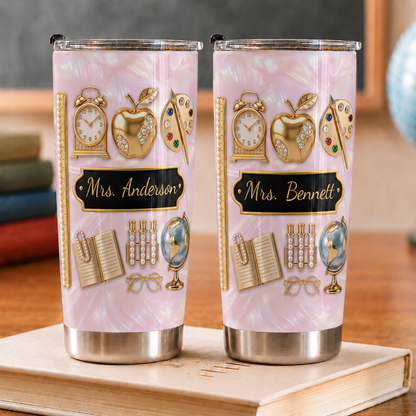Personalized Teacher Tumbler, Custom Teacher Name Gift, Back to School