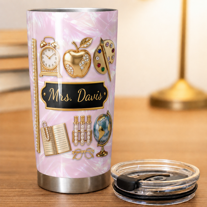 Personalized Teacher Tumbler, Custom Teacher Name Gift, Back to School