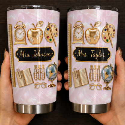 Personalized Teacher Tumbler, Custom Teacher Name Gift, Back to School
