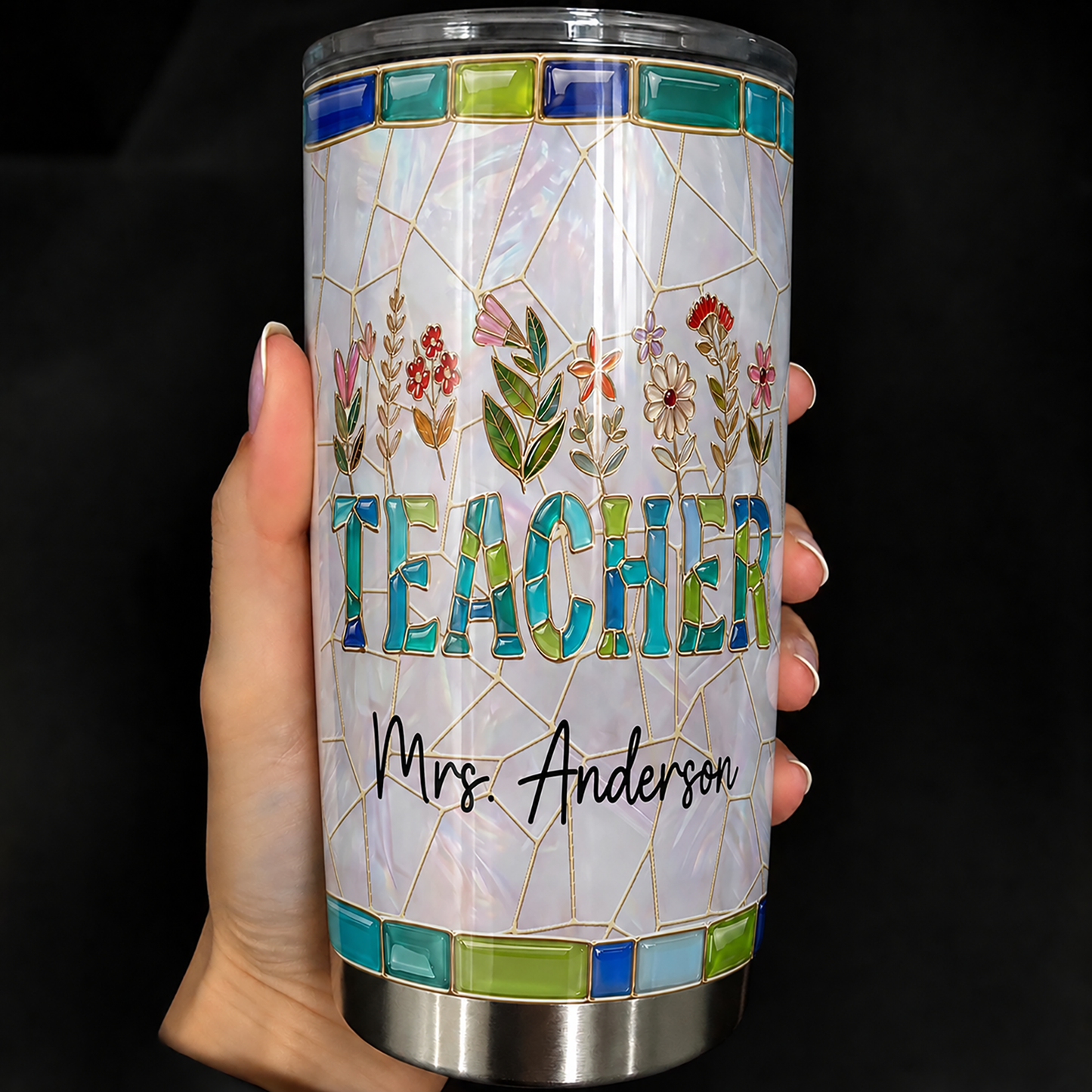 Personalized Teacher Tumbler, Custom Teacher Name 20 oz Back to School Gift