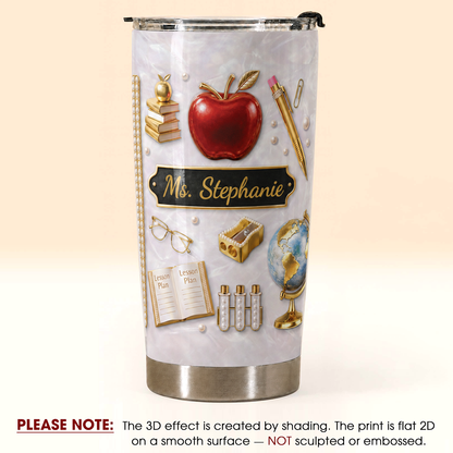 Personalized Teacher Tumbler, Custom Teacher Name 20oz Tumbler, Back to School Teacher Gift