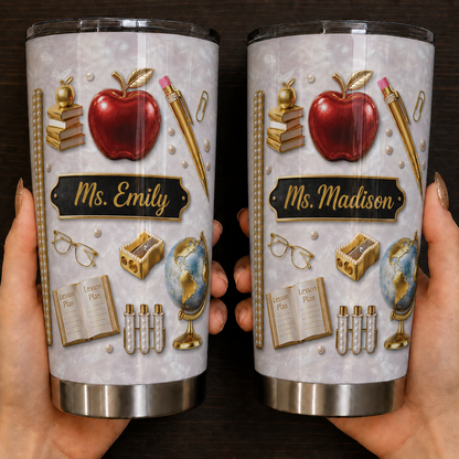 Personalized Teacher Tumbler, Custom Teacher Name 20oz Tumbler, Back to School Teacher Gift