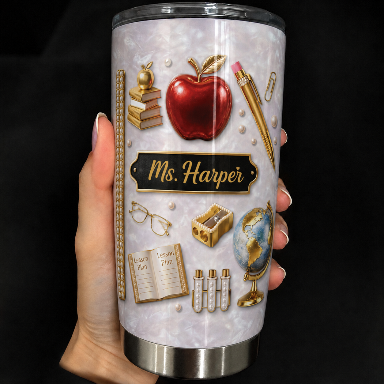Personalized Teacher Tumbler, Custom Teacher Name 20oz Tumbler, Back to School Teacher Gift