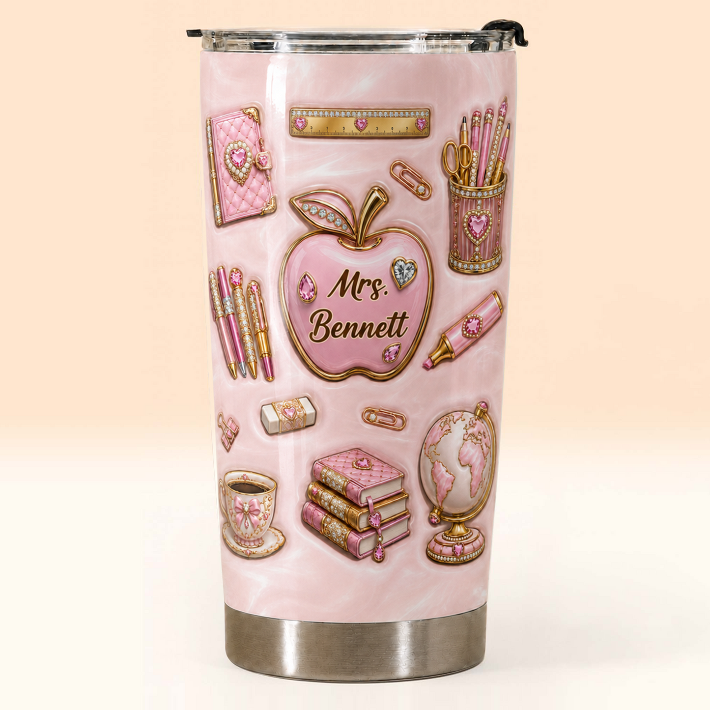 Personalized Teacher Tumbler, Custom Teacher Name 20 oz Tumbler, Back to School Gift