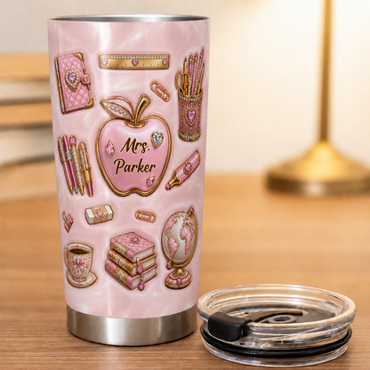Personalized Teacher Tumbler, Custom Teacher Name 20 oz Tumbler, Back to School Gift