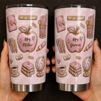 Personalized Teacher Tumbler, Custom Teacher Name 20 oz Tumbler, Back to School Gift