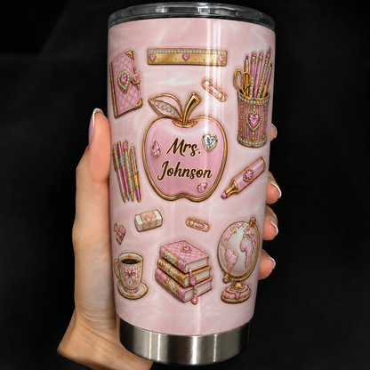 Personalized Teacher Tumbler, Custom Teacher Name 20 oz Tumbler, Back to School Gift