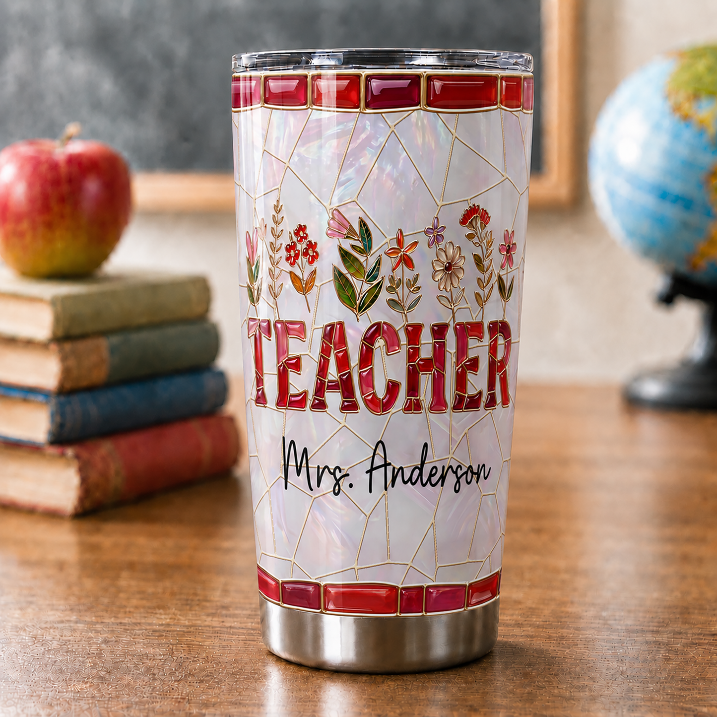 Personalized Teacher Tumbler, Custom Teacher Name 20 oz Tumbler, Back to School Gift