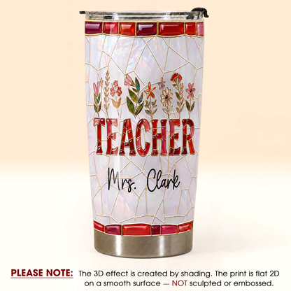 Personalized Teacher Tumbler, Custom Teacher Name 20 oz Tumbler, Back to School Gift