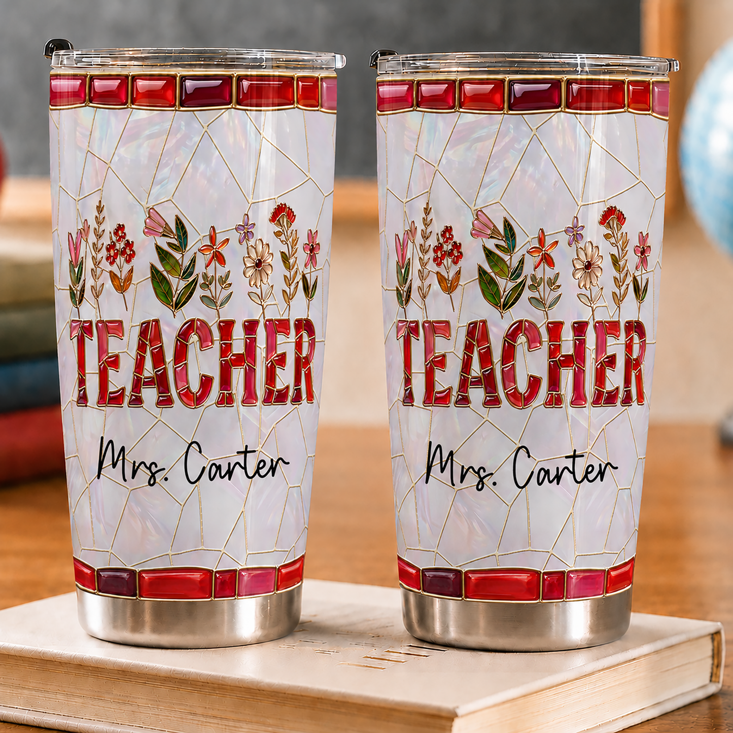 Personalized Teacher Tumbler, Custom Teacher Name 20 oz Tumbler, Back to School Gift