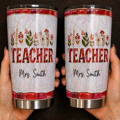 Personalized Teacher Tumbler, Custom Teacher Name 20 oz Tumbler, Back to School Gift