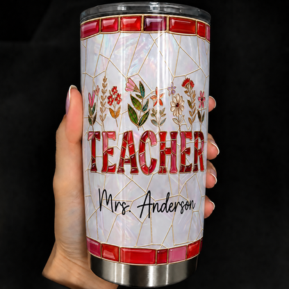 Personalized Teacher Tumbler, Custom Teacher Name 20 oz Tumbler, Back to School Gift