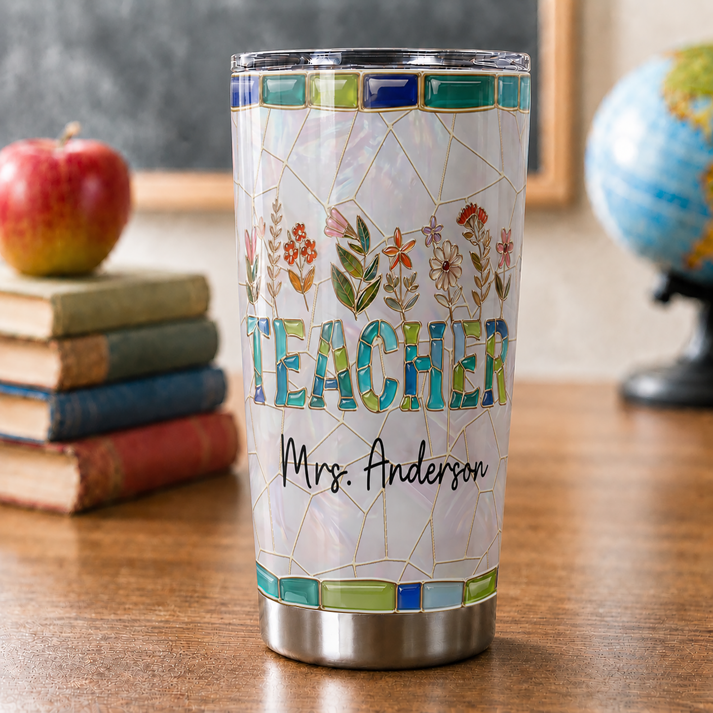 Personalized Teacher Tumbler, Custom Teacher Name 20 oz Back to School Gift