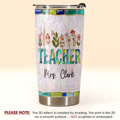 Personalized Teacher Tumbler, Custom Teacher Name 20 oz Back to School Gift