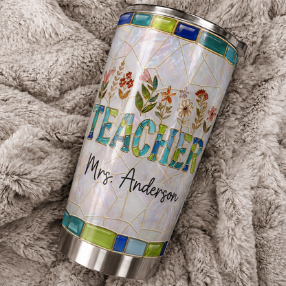 Personalized Teacher Tumbler, Custom Teacher Name 20 oz Back to School Gift