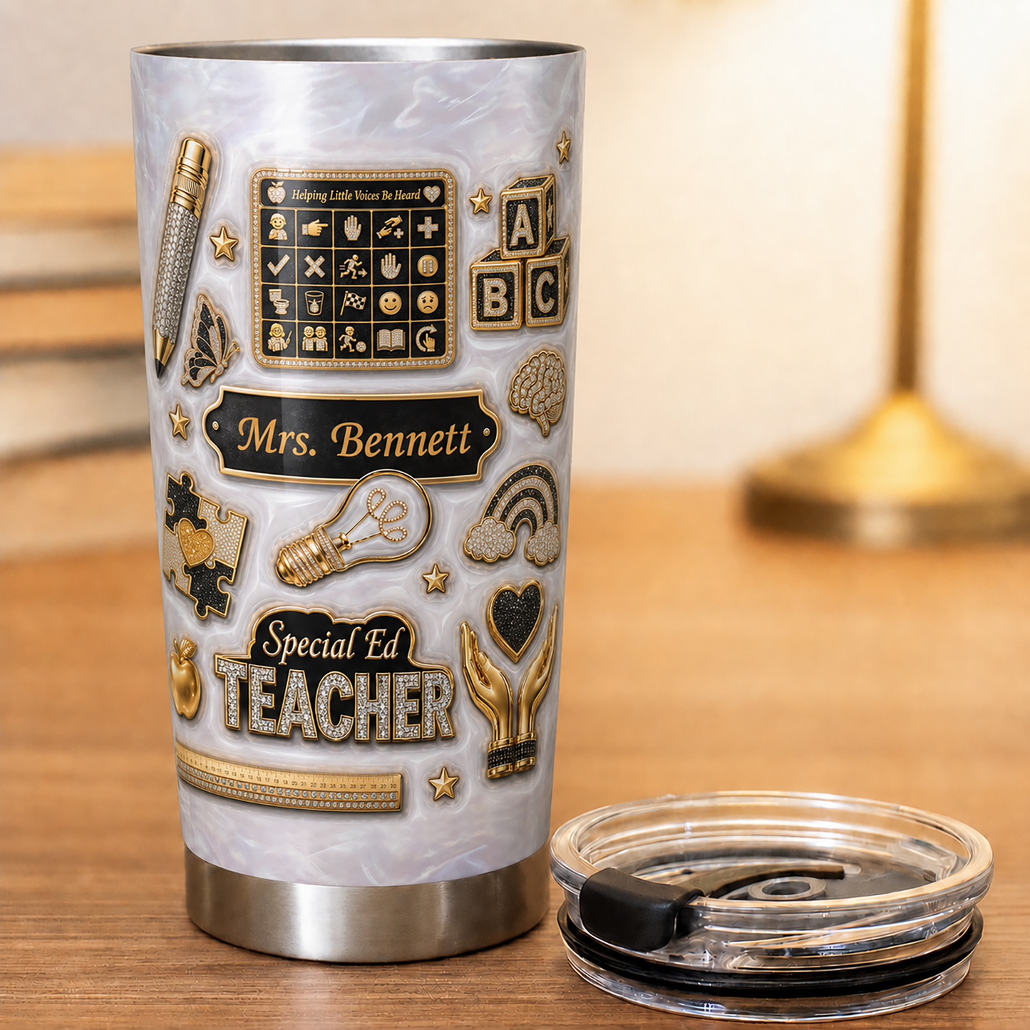 Personalized Special Ed Teacher Tumbler, Custom Teacher Name 20 oz Tumbler, Back to School Gift