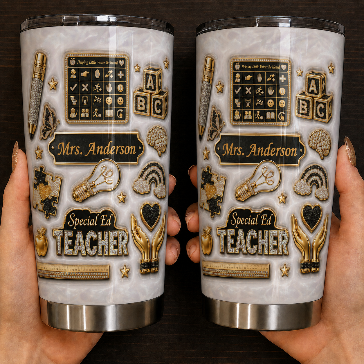 Personalized Special Ed Teacher Tumbler, Custom Teacher Name 20 oz Tumbler, Back to School Gift