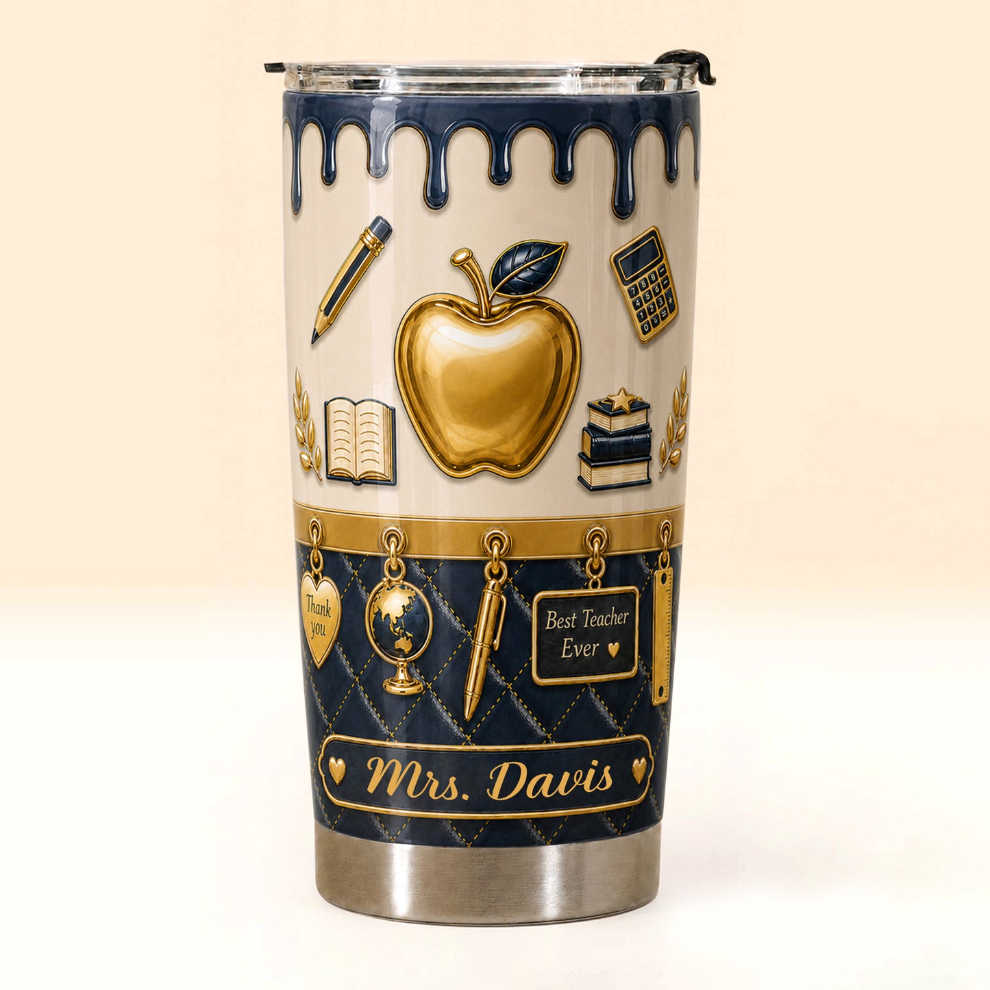 Personalized Teacher Tumbler, Custom Name 20 oz Back to School Gift
