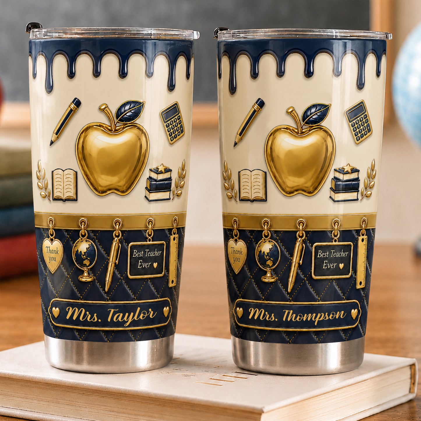 Personalized Teacher Tumbler, Custom Name 20 oz Back to School Gift