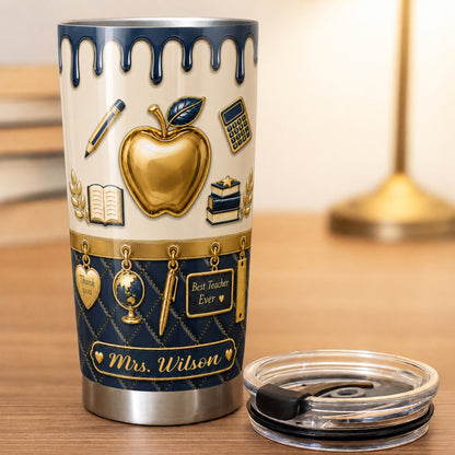 Personalized Teacher Tumbler, Custom Name 20 oz Back to School Gift