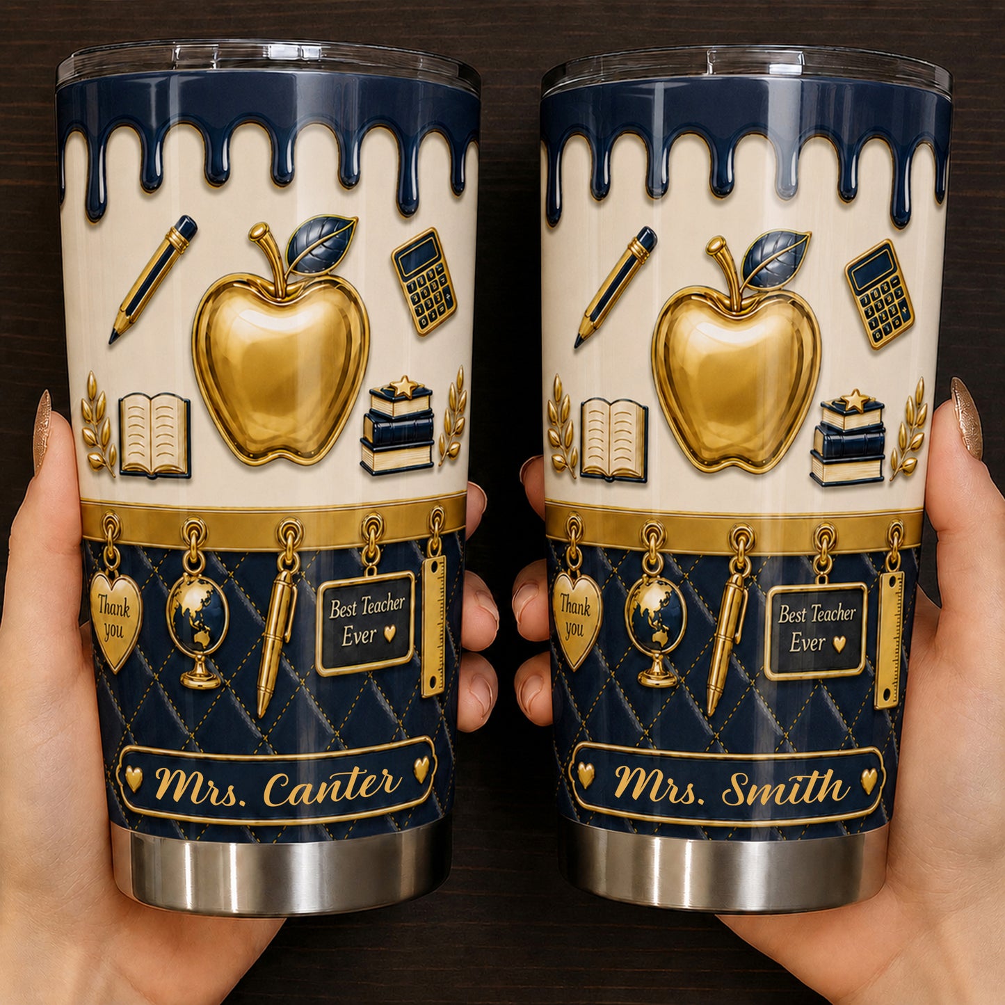 Personalized Teacher Tumbler, Custom Name 20 oz Back to School Gift
