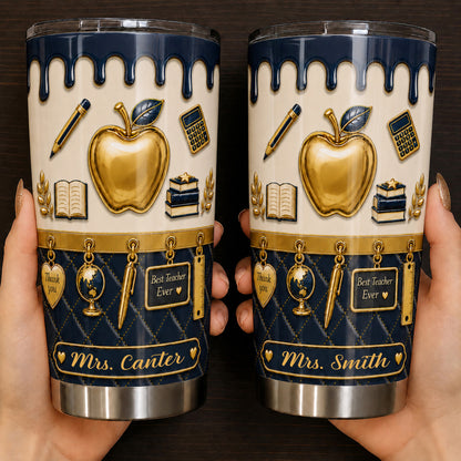 Personalized Teacher Tumbler, Custom Name 20 oz Back to School Gift