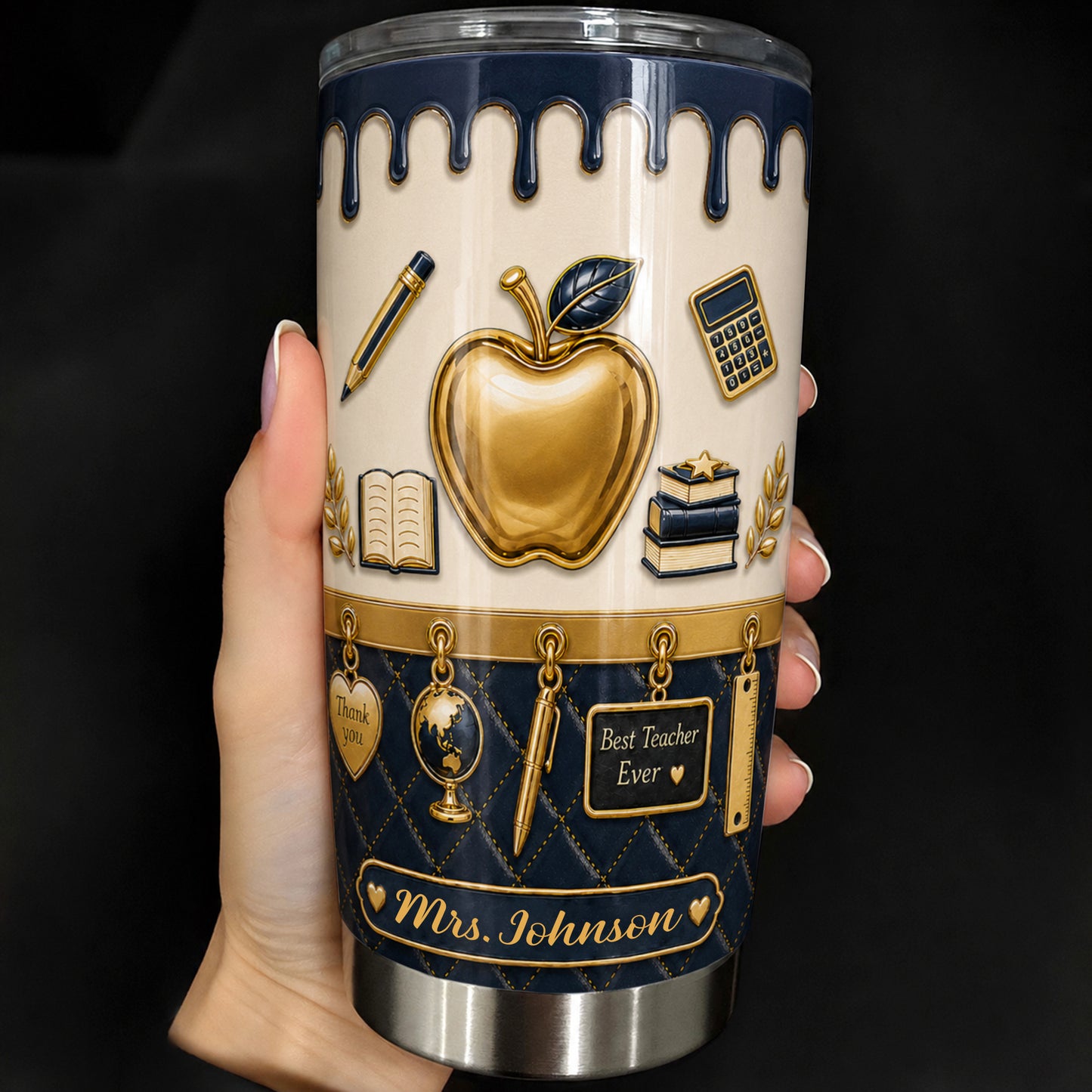 Personalized Teacher Tumbler, Custom Name 20 oz Back to School Gift