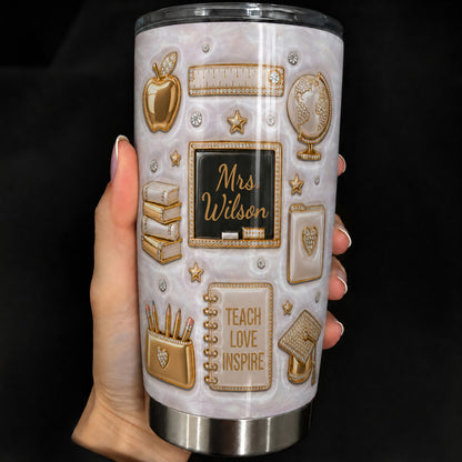 Personalized Teacher Tumbler, Custom Teacher Name 20 oz Back to School Gift