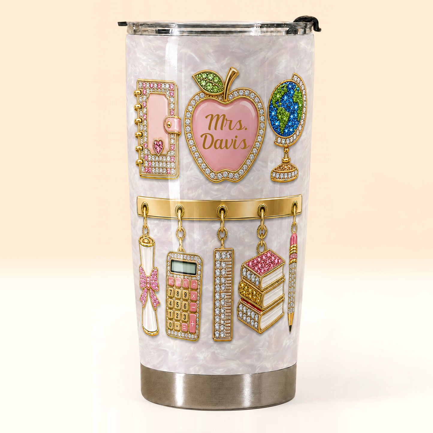 Personalized Teacher Name Tumbler, Custom 20 oz Teacher Tumbler, Back to School Gift
