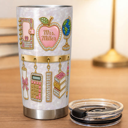 Personalized Teacher Name Tumbler, Custom 20 oz Teacher Tumbler, Back to School Gift