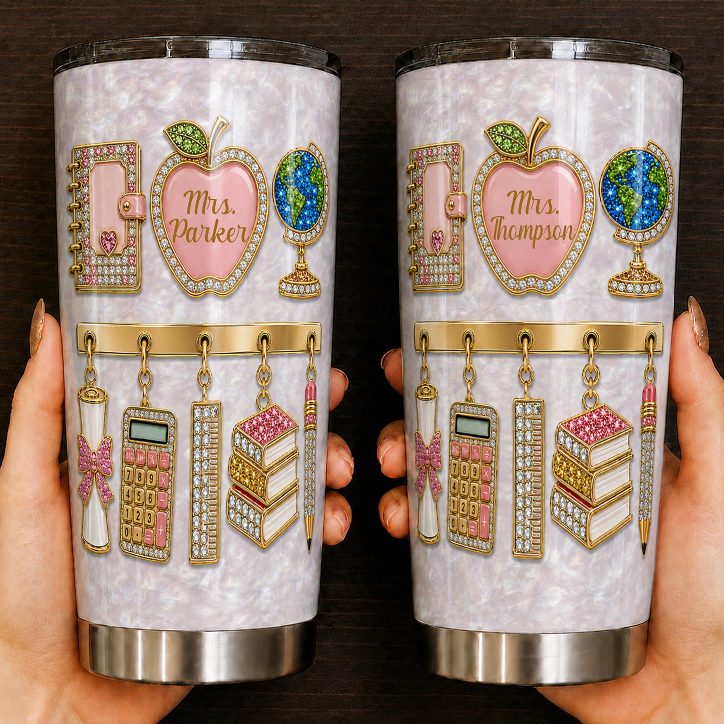 Personalized Teacher Name Tumbler, Custom 20 oz Teacher Tumbler, Back to School Gift