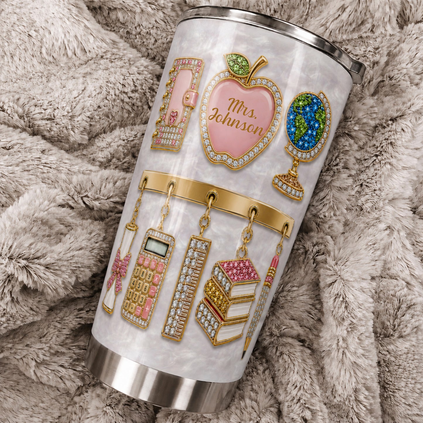 Personalized Teacher Name Tumbler, Custom 20 oz Teacher Tumbler, Back to School Gift