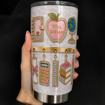 Personalized Teacher Name Tumbler, Custom 20 oz Teacher Tumbler, Back to School Gift