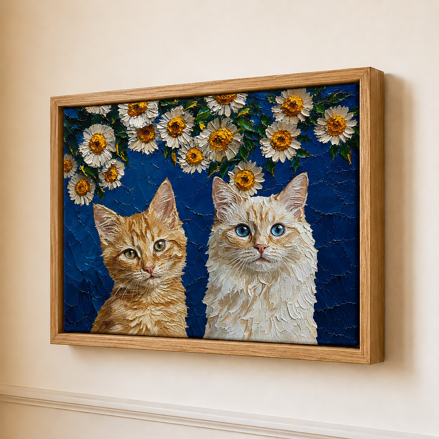 Personalized Cat Portrait Canvas, Custom Pet Photo Art Print, Cat Lover Gift