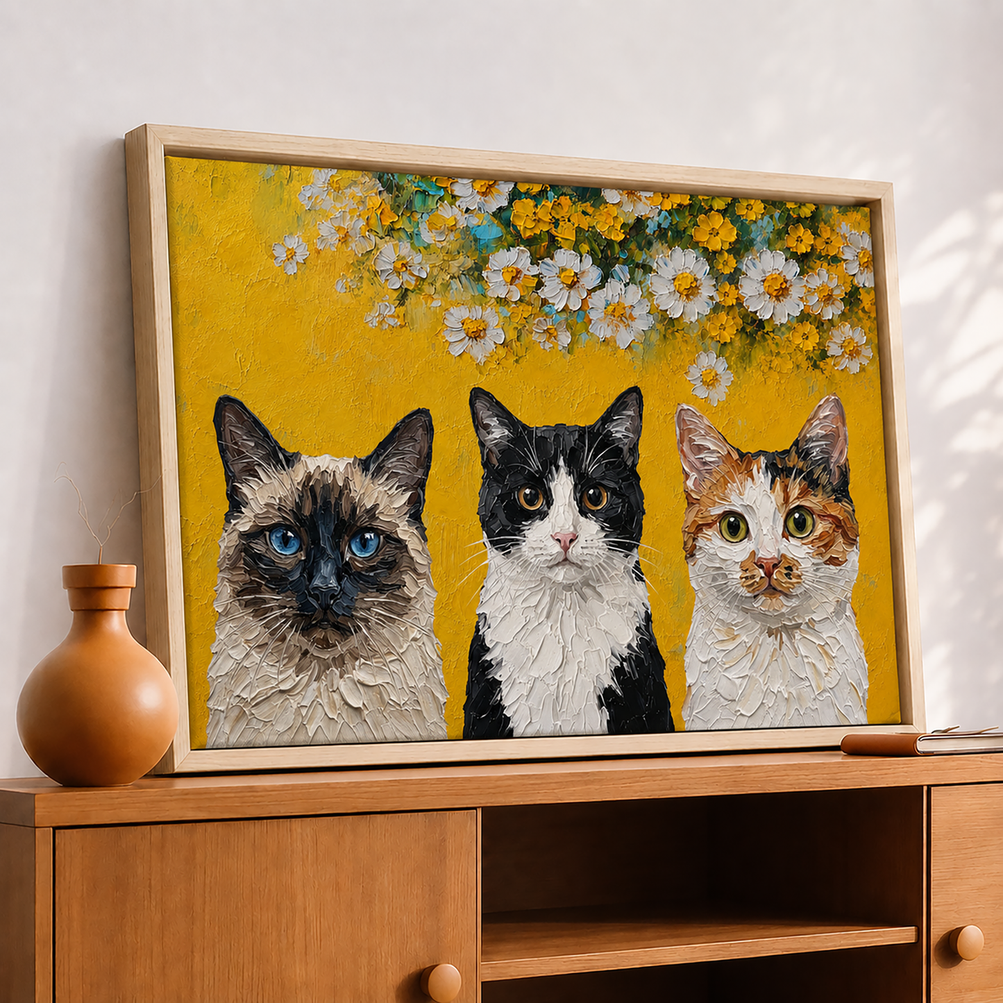 Personalized Cat Portrait Canvas, Custom Pet Photo Art Print, Cat Lover Gift