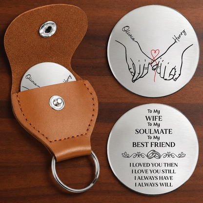 Personalized Couple Pocket Hug Coin – To My Wife Soulmate Best Friend I Always Will Custom Names Gift
