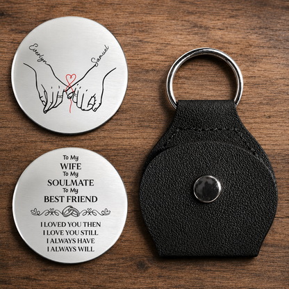Personalized Couple Pocket Hug Coin – To My Wife Soulmate Best Friend I Always Will Custom Names Gift