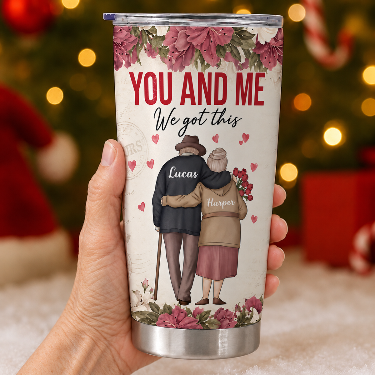 Personalized To My Wife 20oz Premium Stainless Steel Tumbler – Custom Names Anniversary Gift For Old Couple