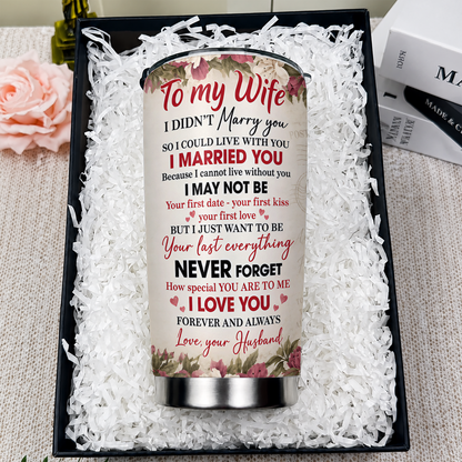 Personalized To My Wife 20oz Premium Stainless Steel Tumbler – Custom Names Anniversary Gift For Old Couple