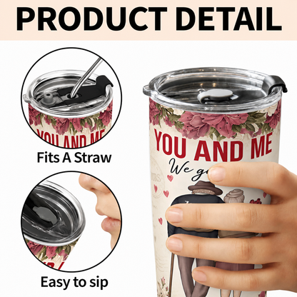 Personalized To My Wife 20oz Premium Stainless Steel Tumbler – Custom Names Anniversary Gift For Old Couple