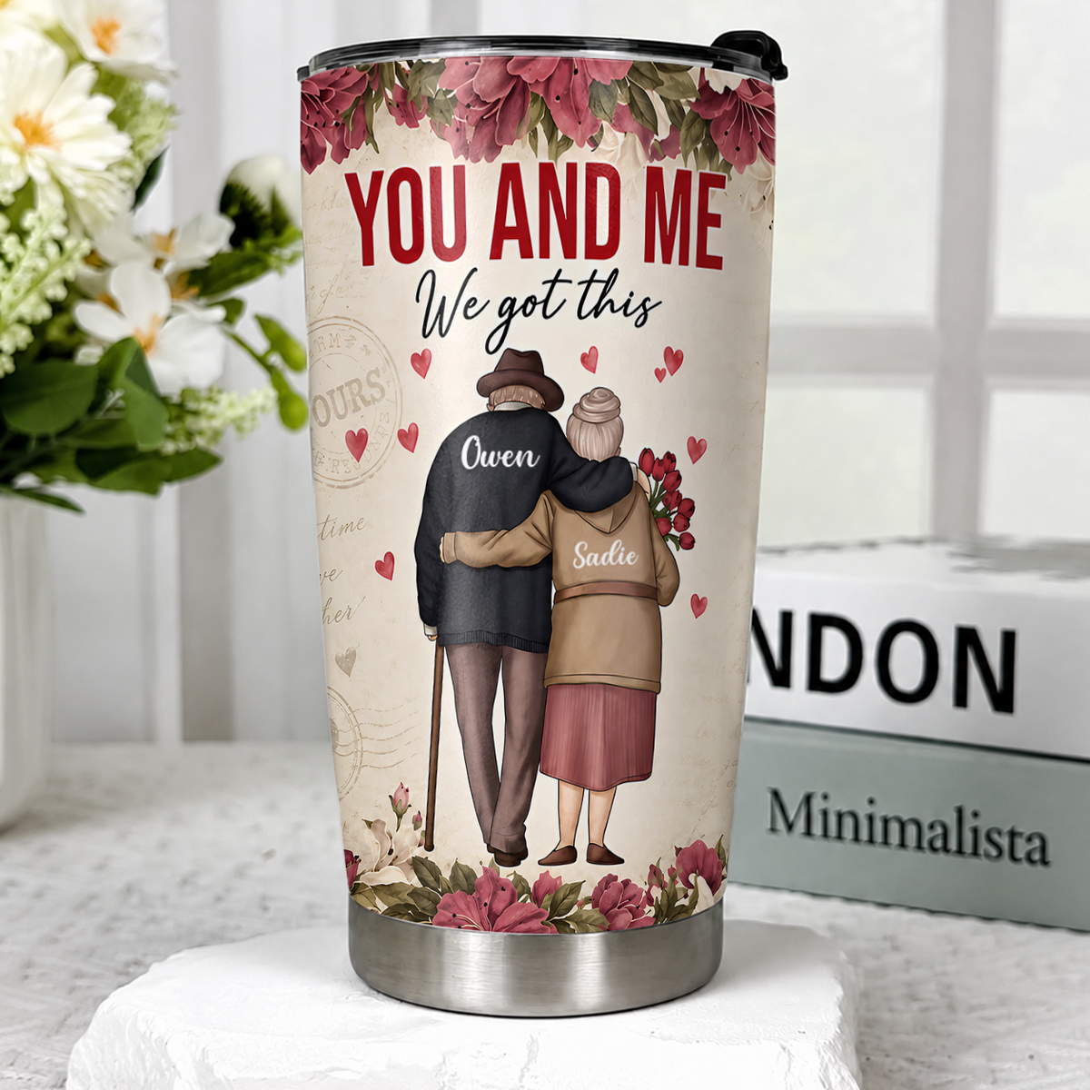 Personalized To My Wife 20oz Premium Stainless Steel Tumbler – Custom Names Anniversary Gift For Old Couple